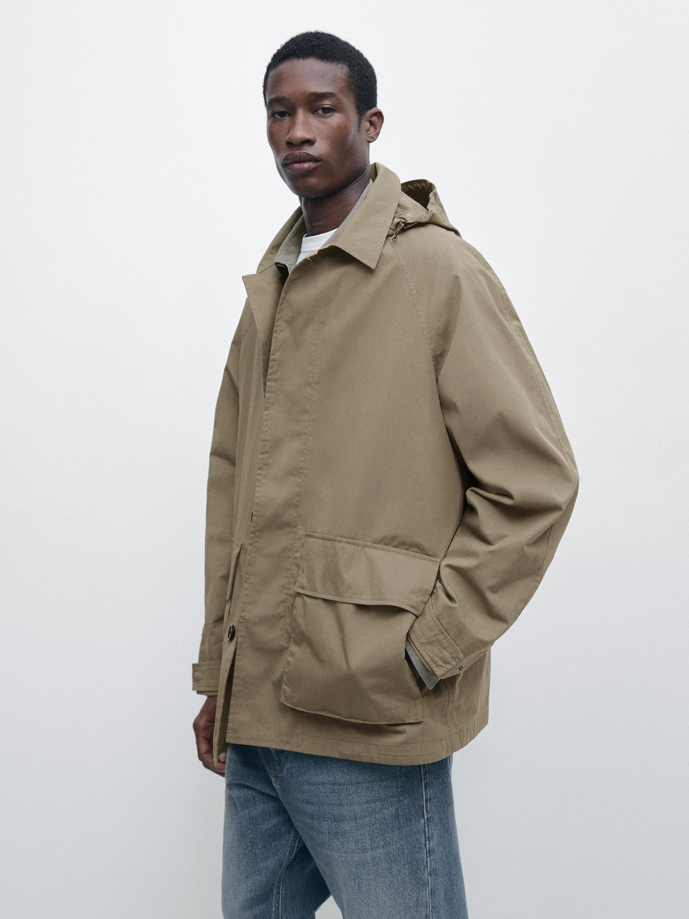 Parka poches coton mélangé